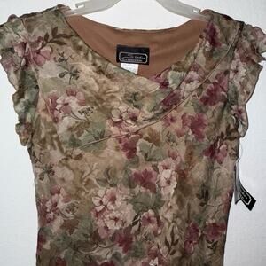 Y2K Studio Connection Floral layered vintage blouse size 14